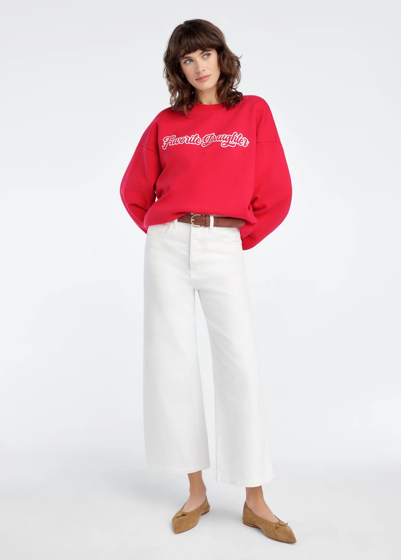 The Varsity Sweatshirt- Rouge Red/White