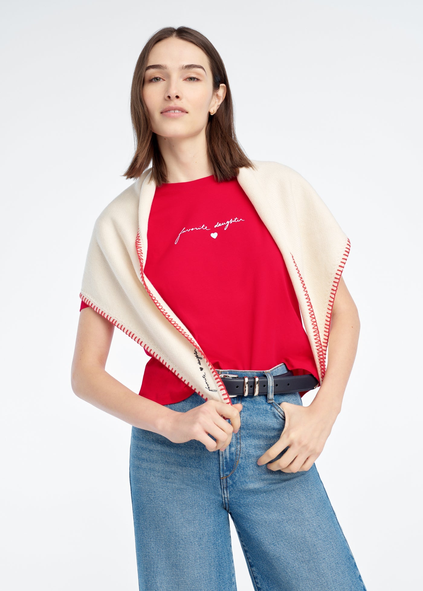 The Valentines Day Triangle Scarf- Natural