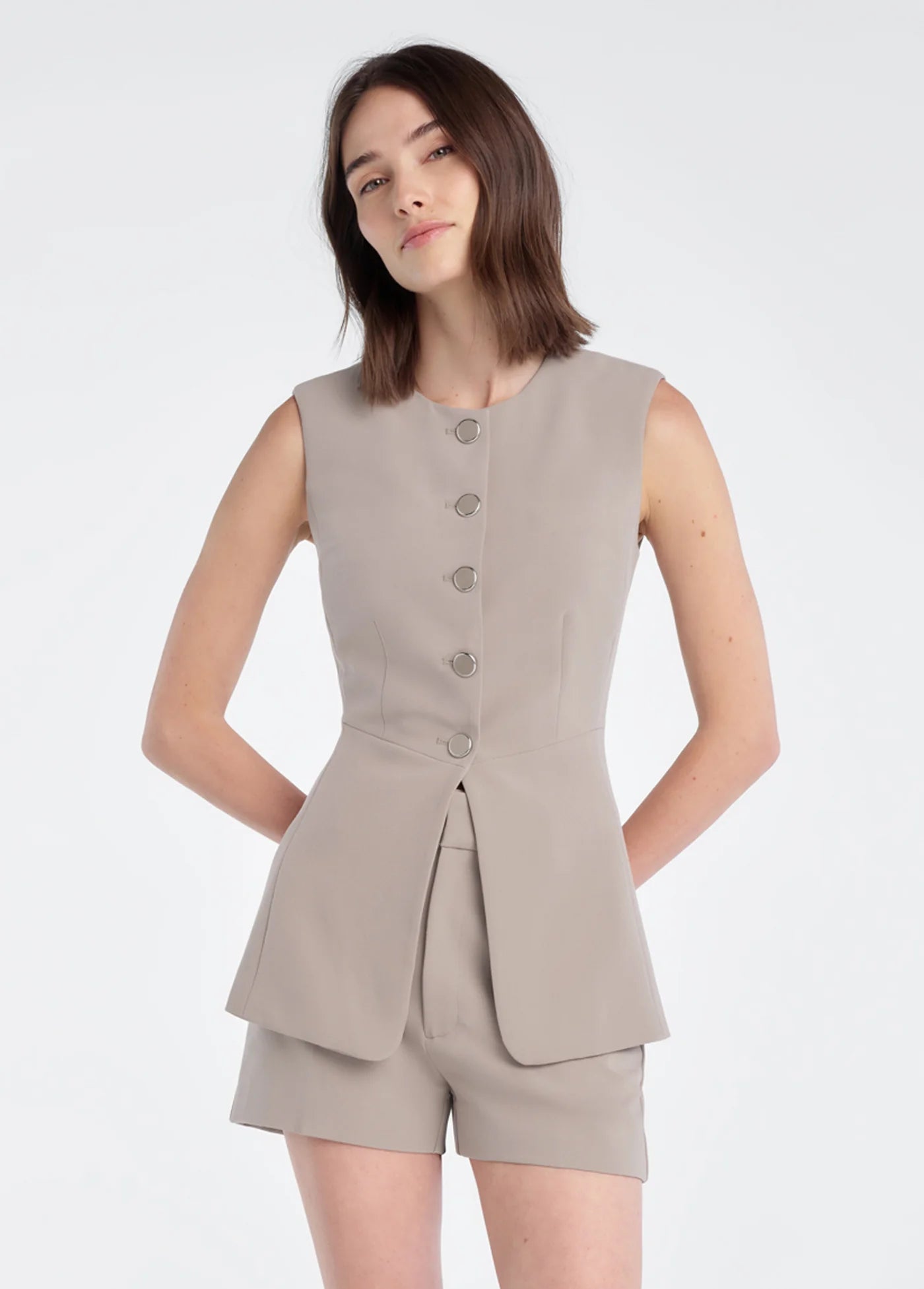 The Clocking In Top- Soft Taupe