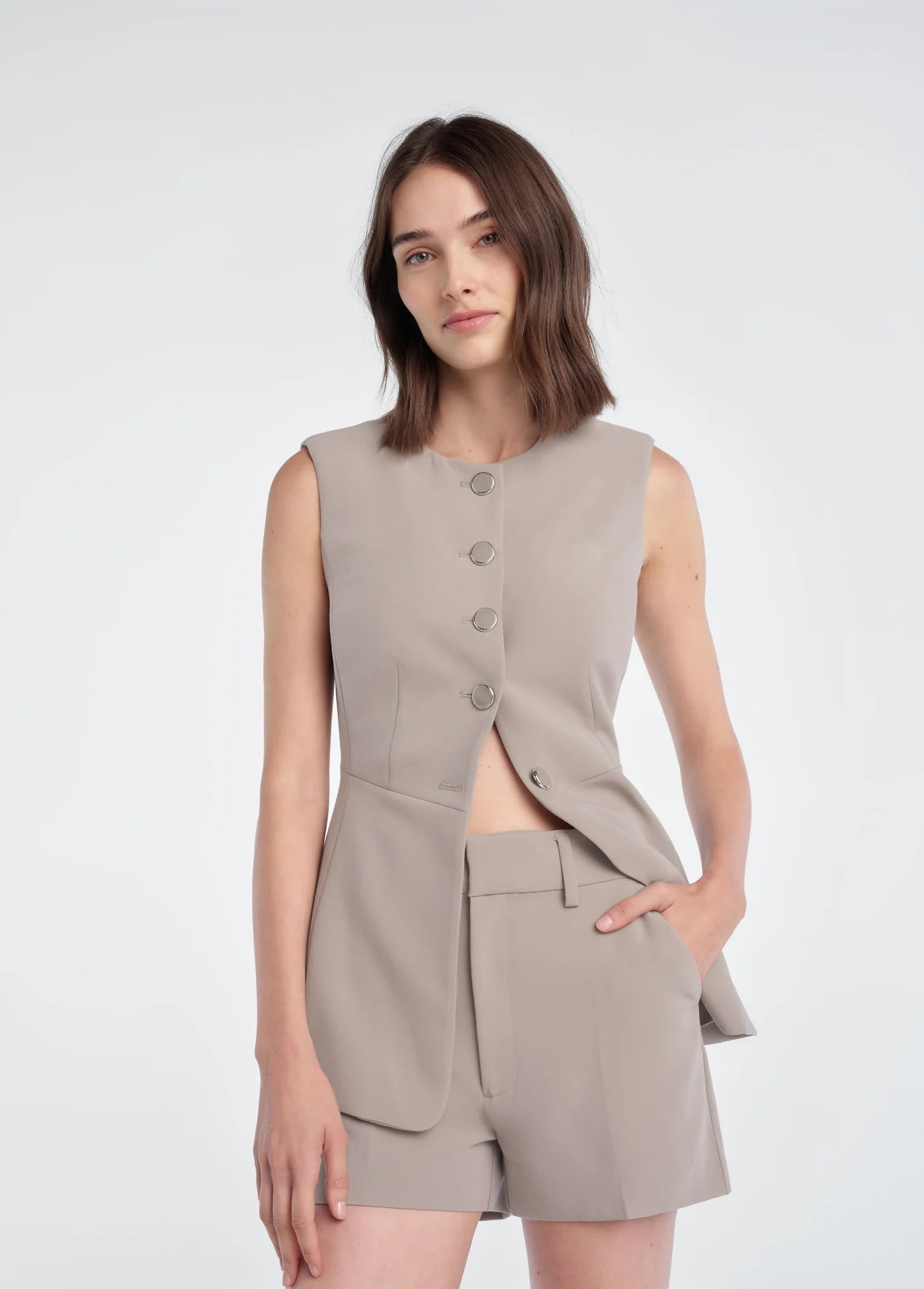 The Clocking In Top- Soft Taupe