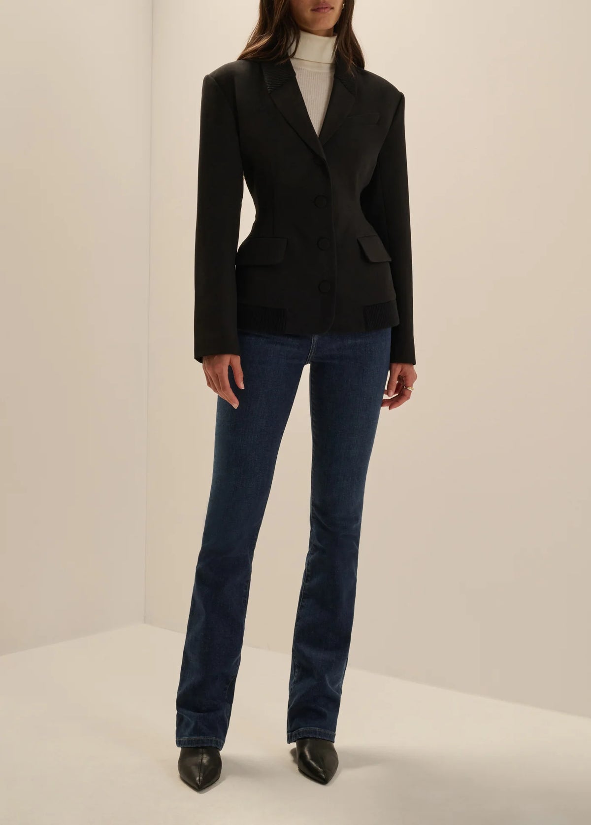The Fitted Varsity Blazer - Black
