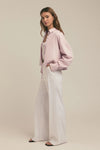 The Crop Ex-Boyfriend Shirt- Pale Pink