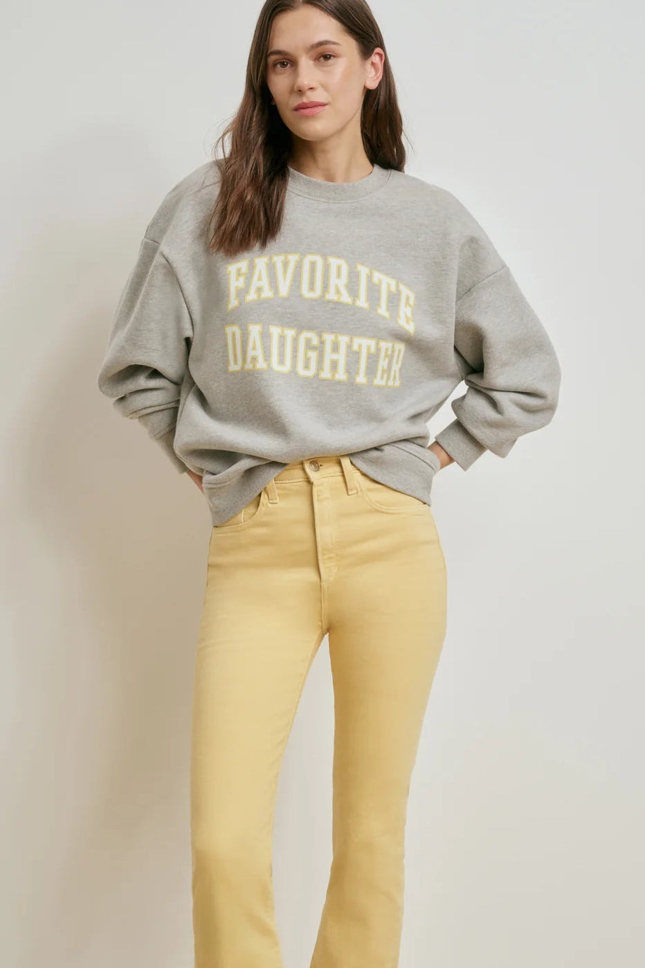 The Collegiate Sweatshirt- Heather Grey/Golden