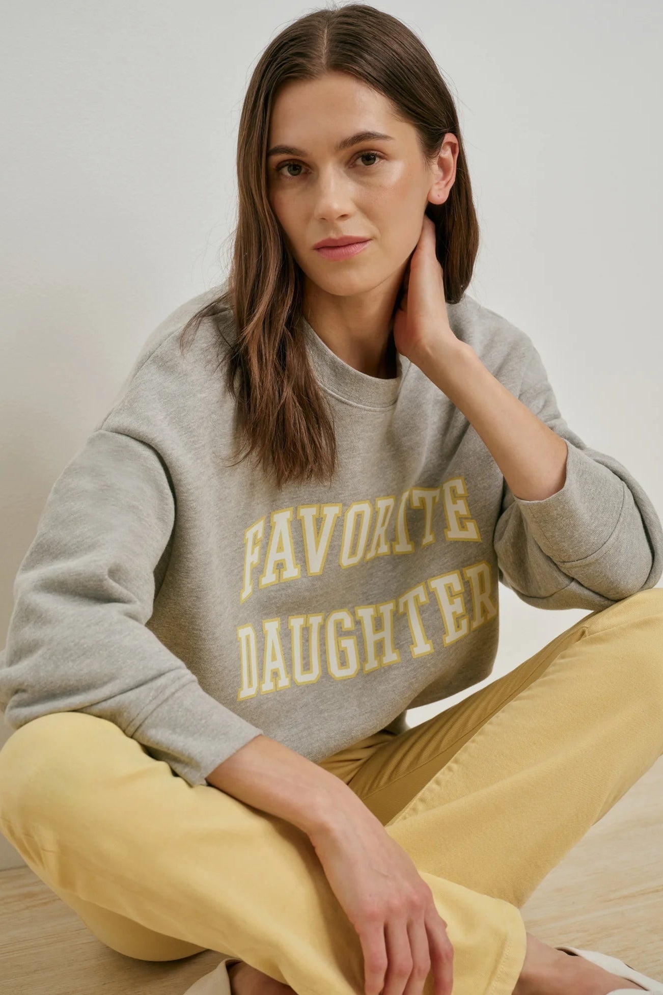 The Collegiate Sweatshirt- Heather Grey/Golden