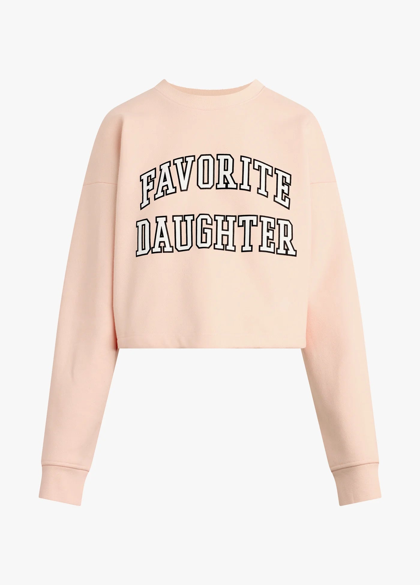 The Cropped Collegiate Sweatshirt-Pale Pink White