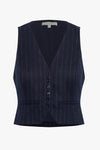 The Favorite Vest- Navy Pinstripe