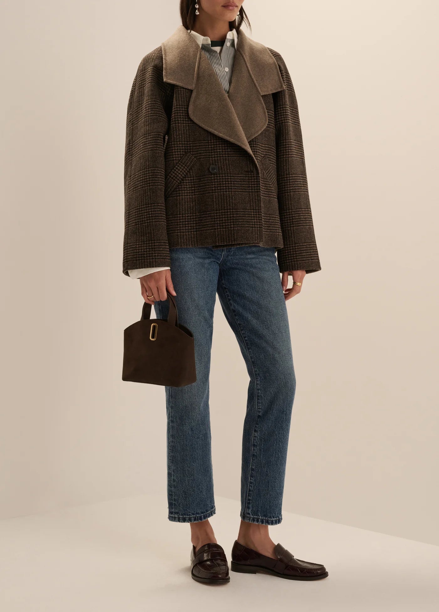 The Cameron Coat- Ganache Houndstooth