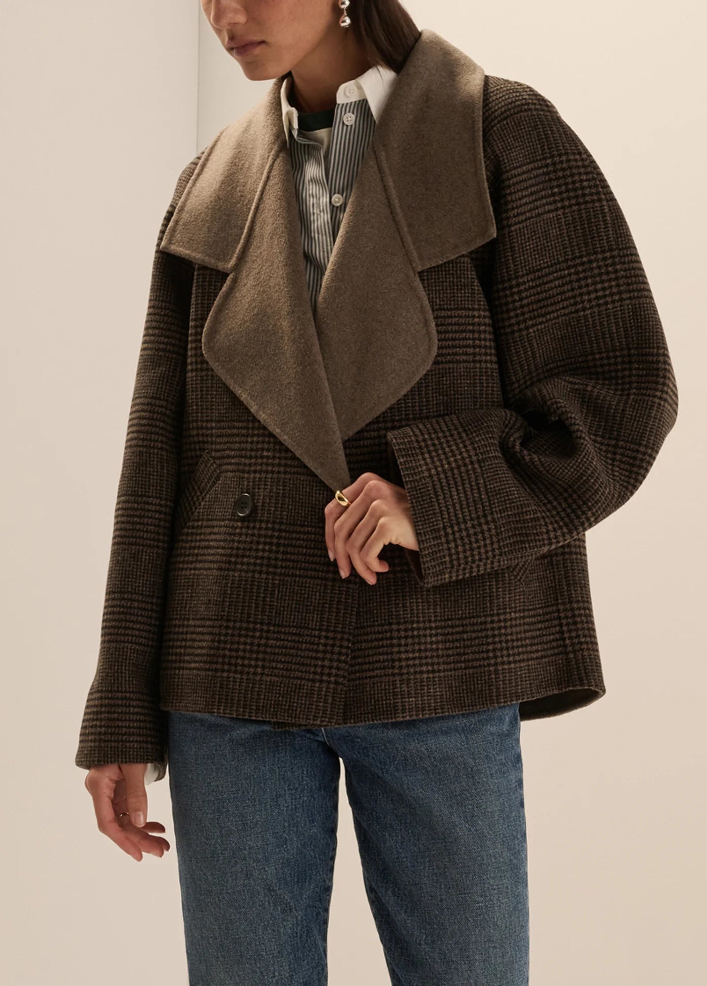The Cameron Coat- Ganache Houndstooth