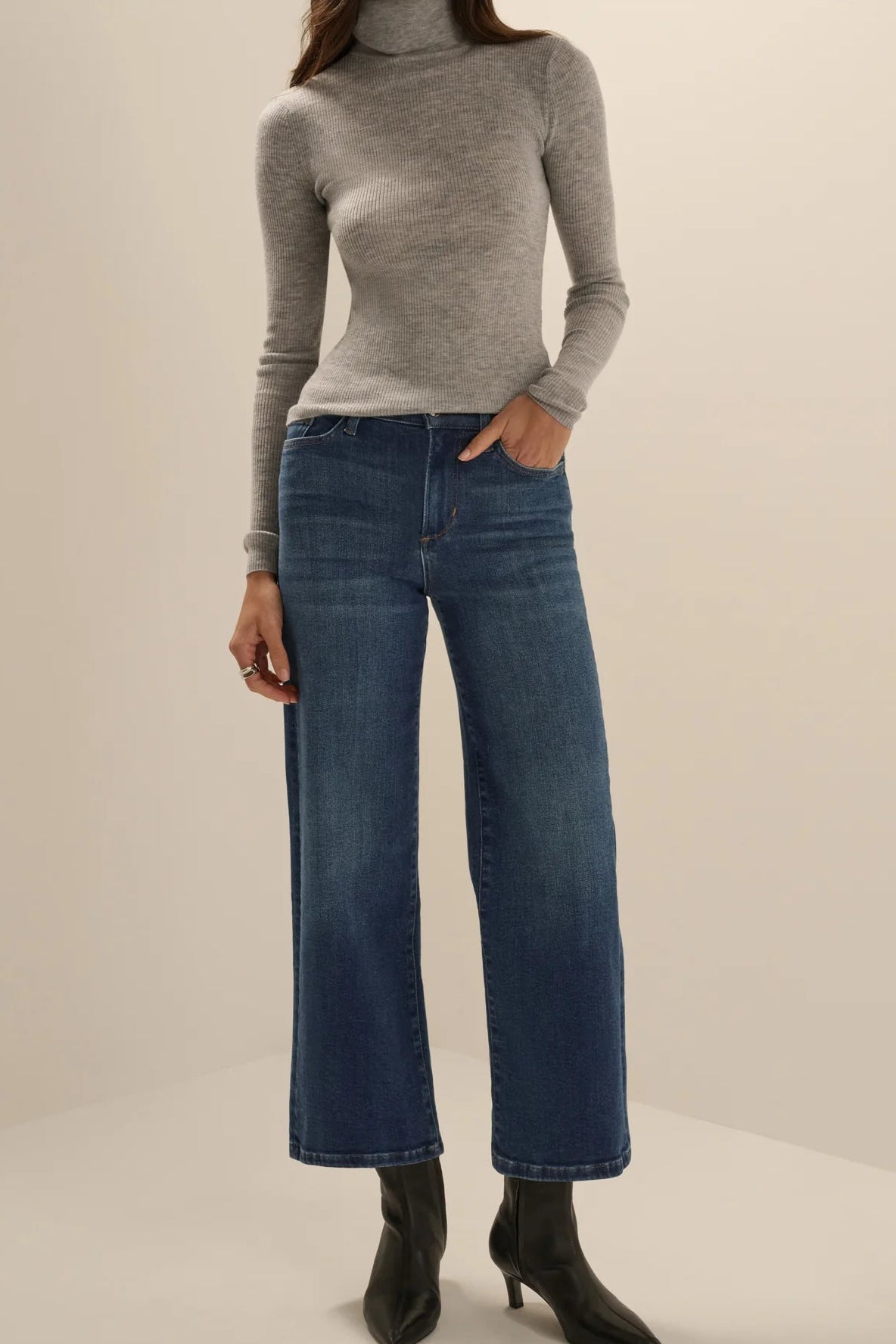 The Ruby High Rise Wide Leg Straight- Santa Fe