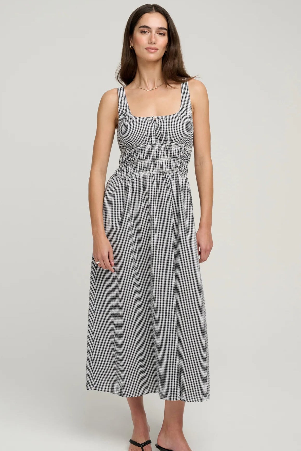 The Sleeveless Swoon Dress- Navy/White