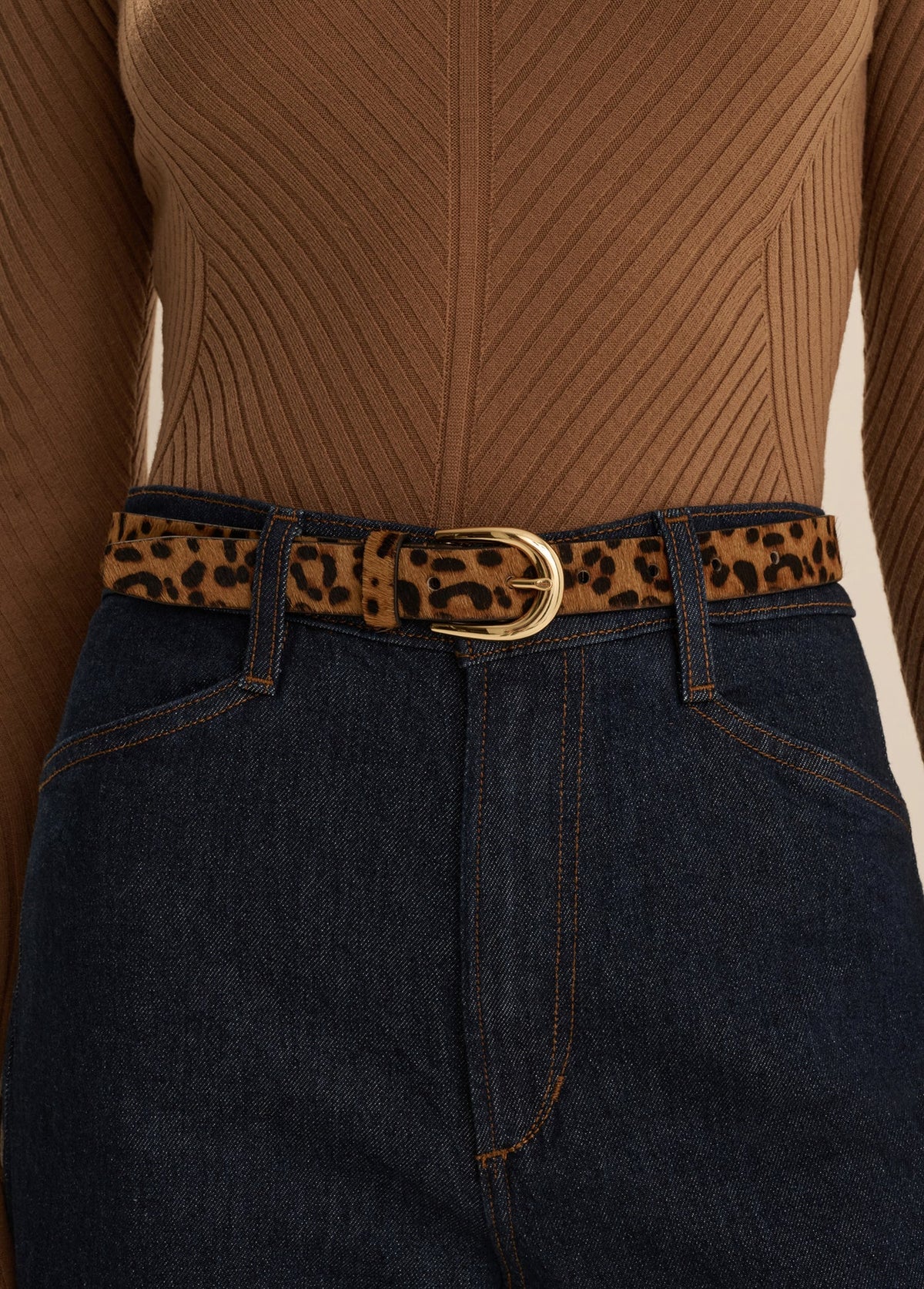 The Leopard Favorite Belt- Leopard/Polished Gold