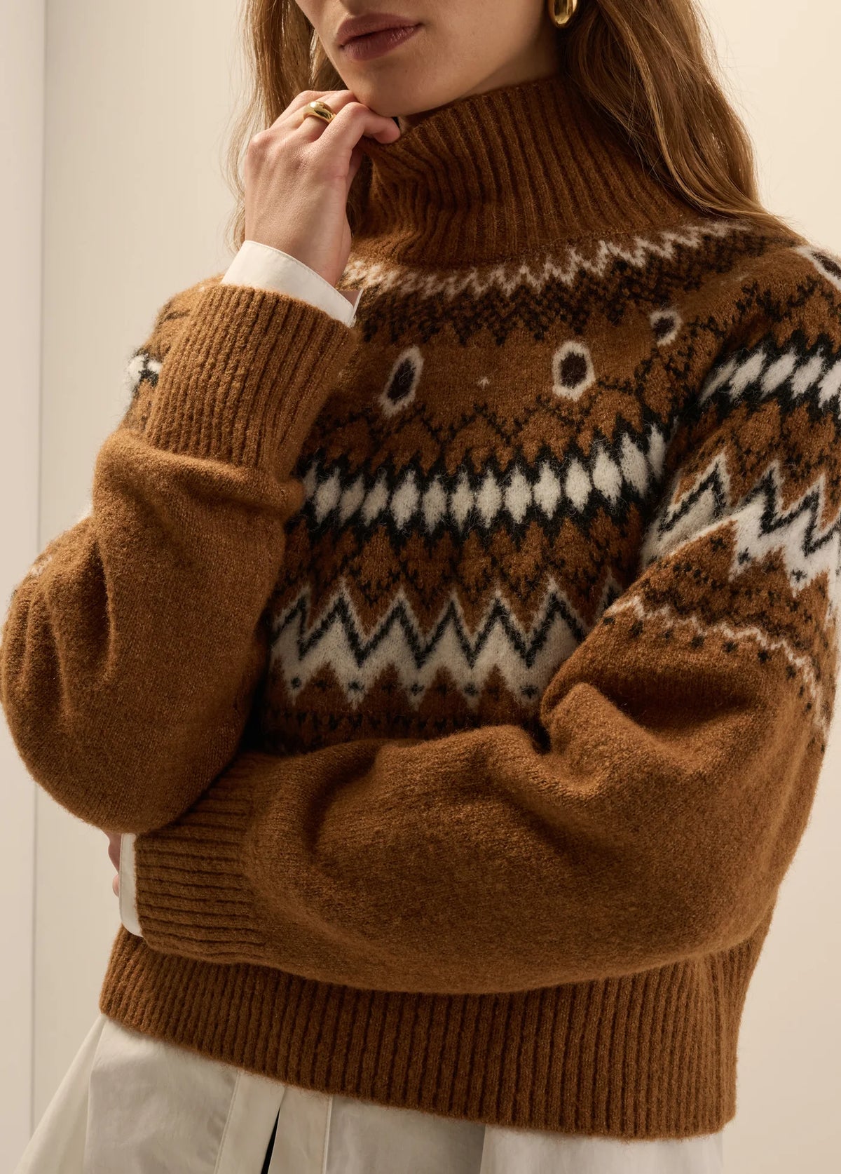 The Chalet Sweater in Camel Multi