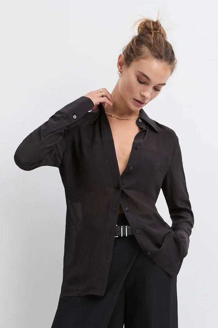 The Sheer Sophistication Top- Black
