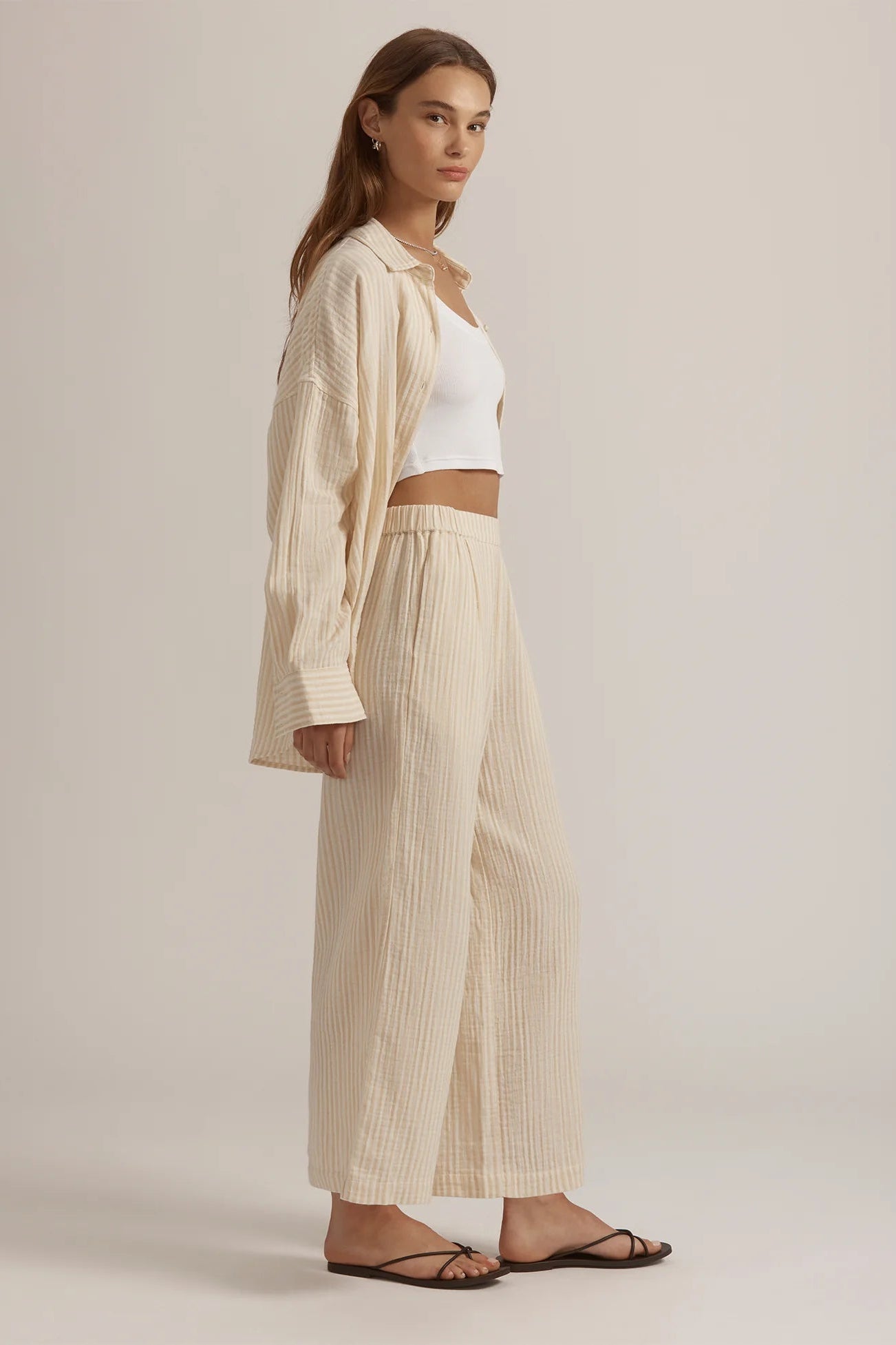 The Beach Walk Pant- Sand Stripe