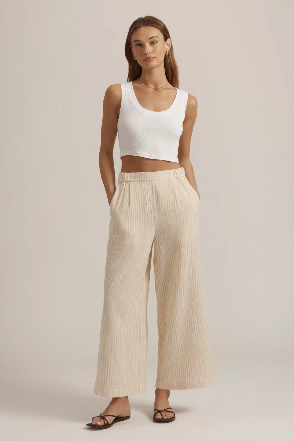 The Beach Walk Pant- Sand Stripe