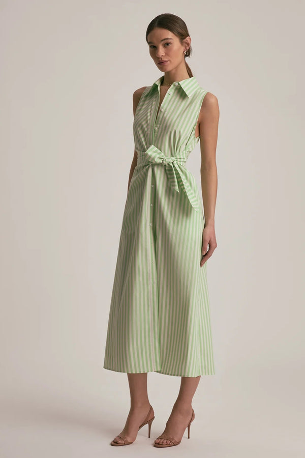 The Good Behavior Dress- Kiwi/Ivory Stripe