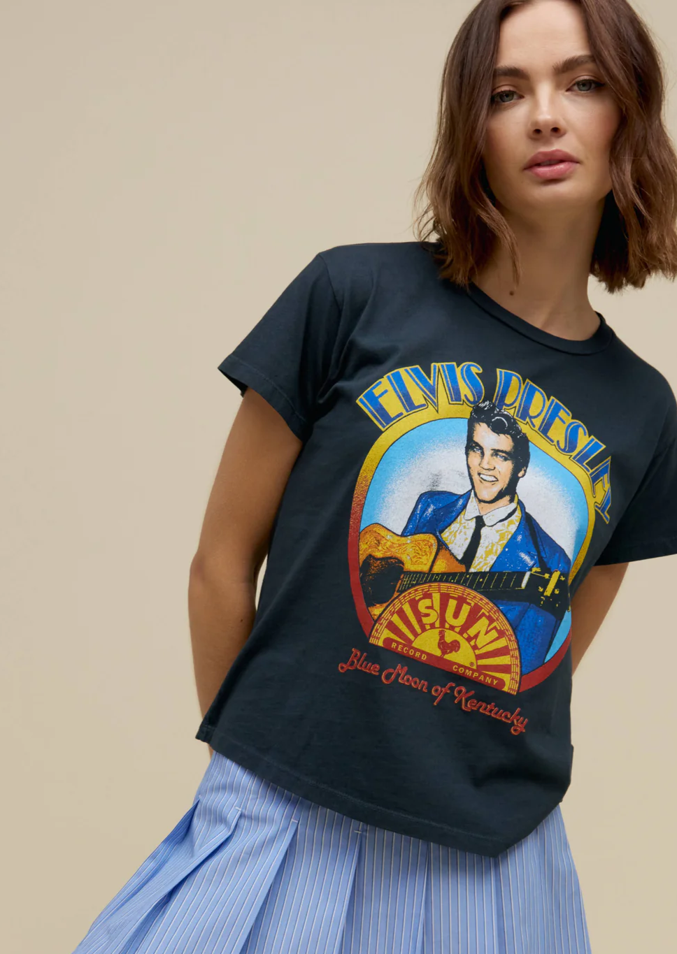 Sun Records x Elvis Blue Moon Solo Tee- Vintage Black