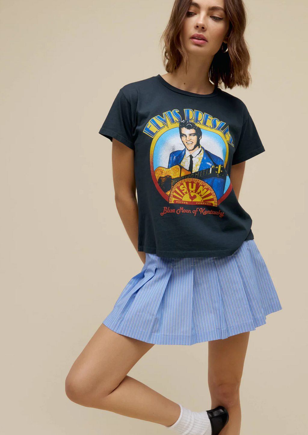 Sun Records x Elvis Blue Moon Solo Tee- Vintage Black