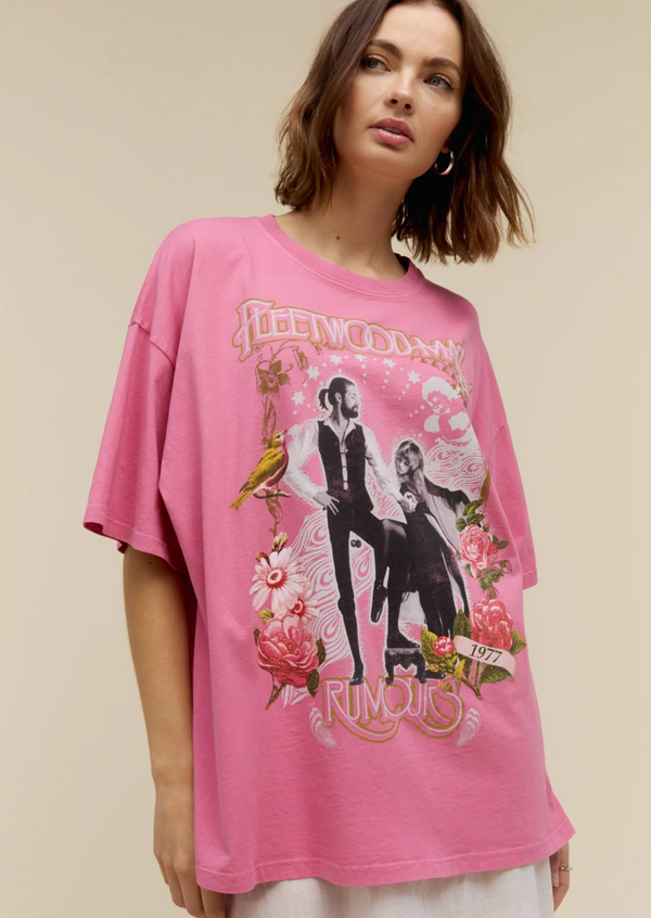 Fleetwood Mac Rumors One Size Tee- Pink Taffy