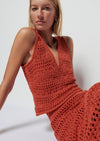 Adriana Crochet Tank- Ginger