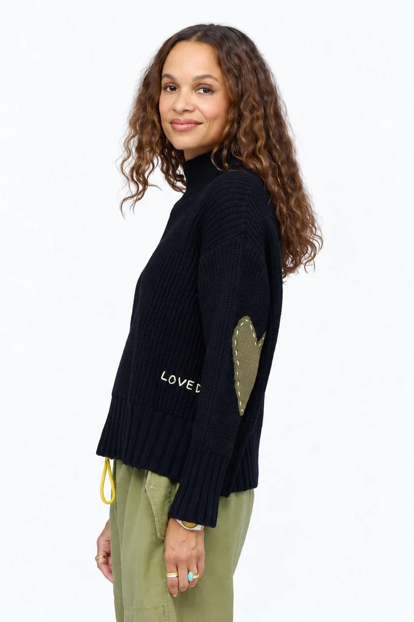 Marlow Imperfect Heart Sweater in Black
