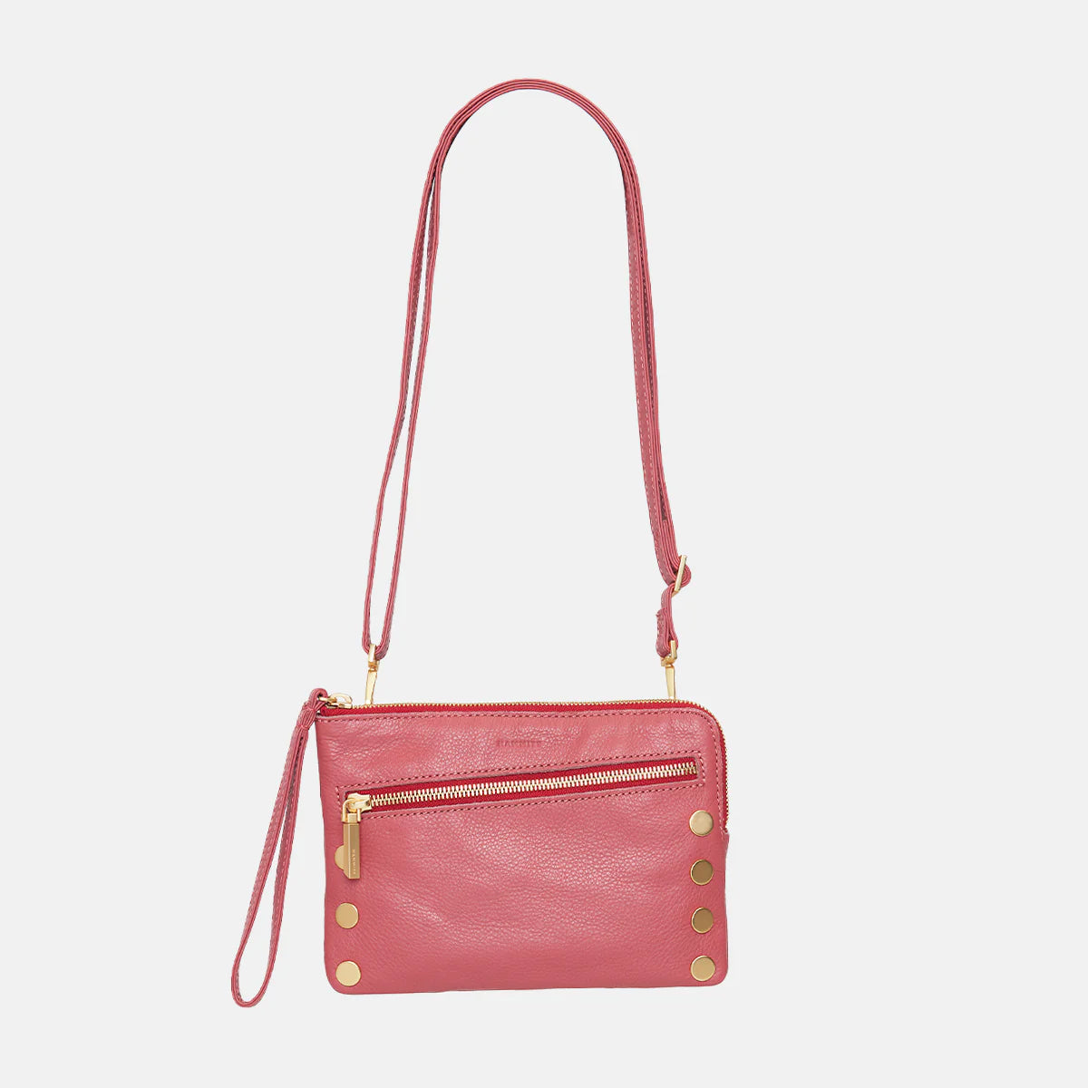 Nash Small Crossbody Clutch- Rouge Pink/ Brushed Gold