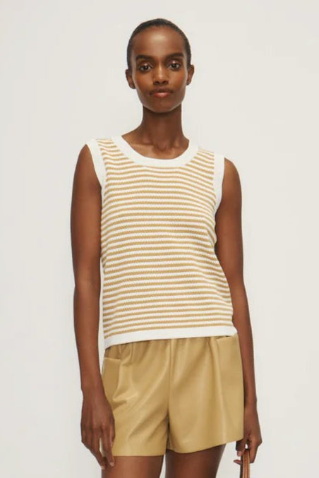 Amely Knit Tank- Gold Stripe