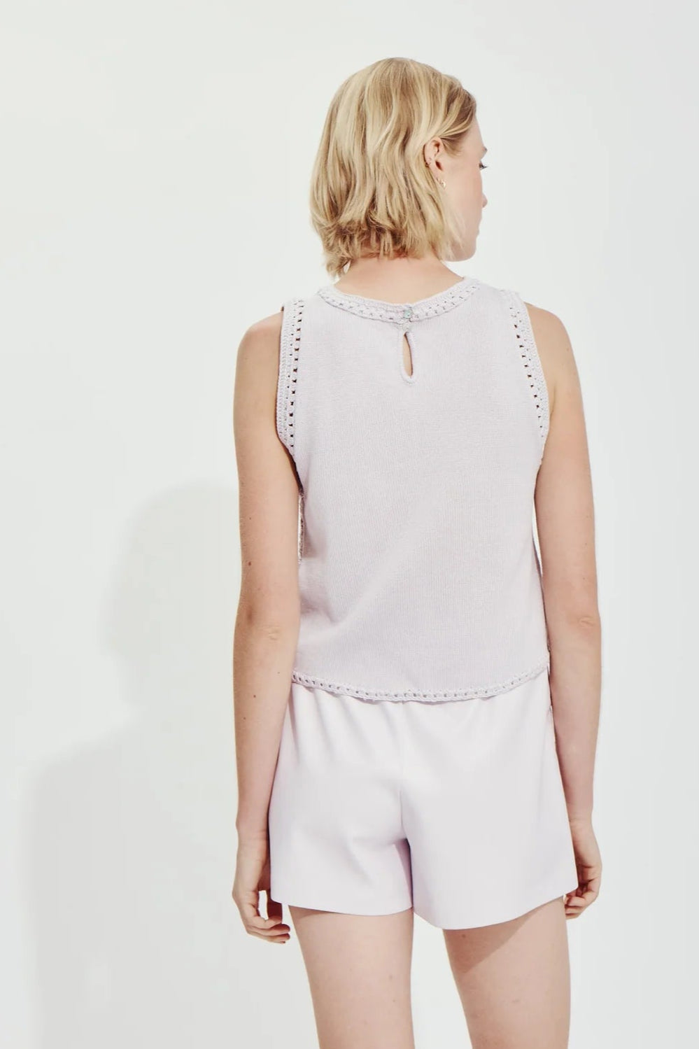 Naru Vegan Leather Top- Light Lilac