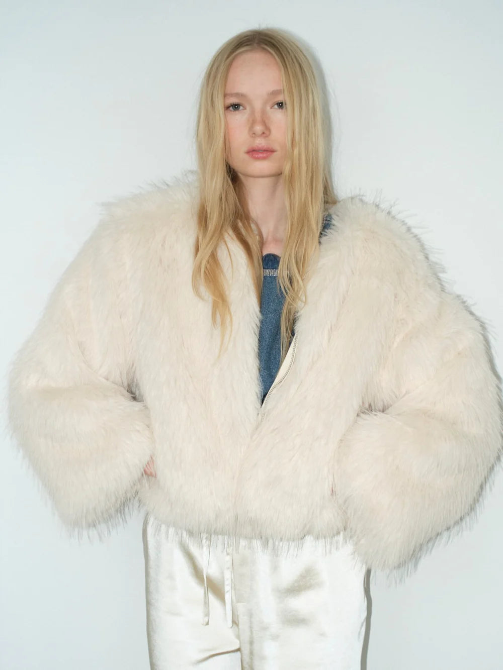 Soaz Faux Fur Jacket- Winter White