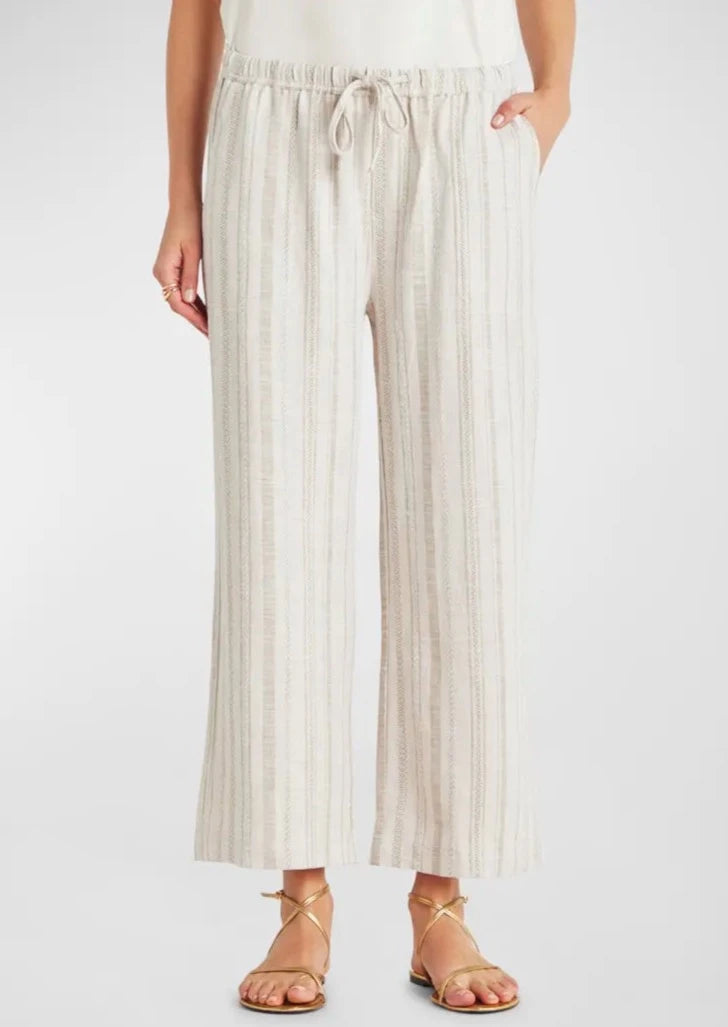 Angie Stripe Wide Leg Pant- Fawn Yard Dye **Final Sale**