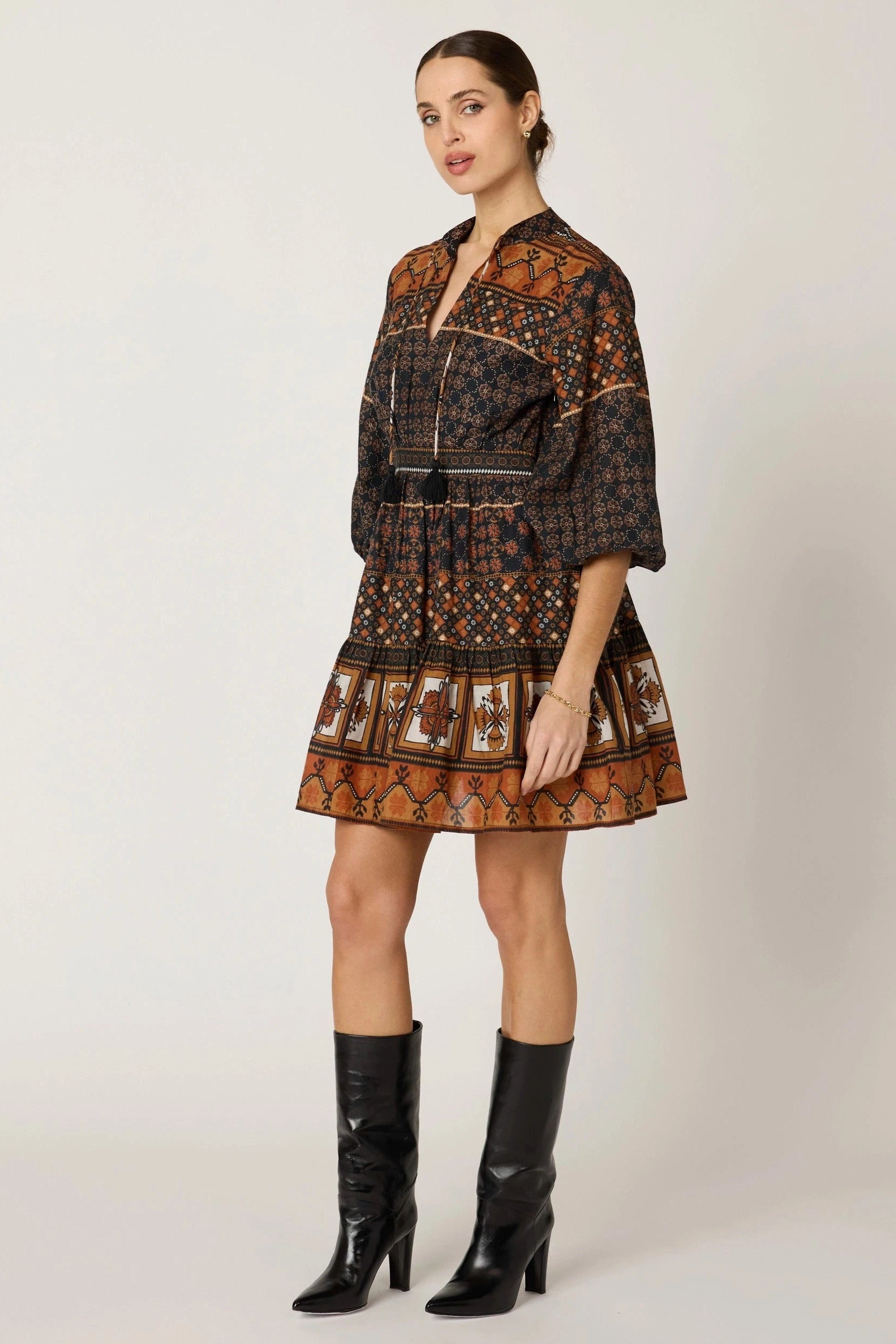 Priyanka Mini Dress- Zocalo Print