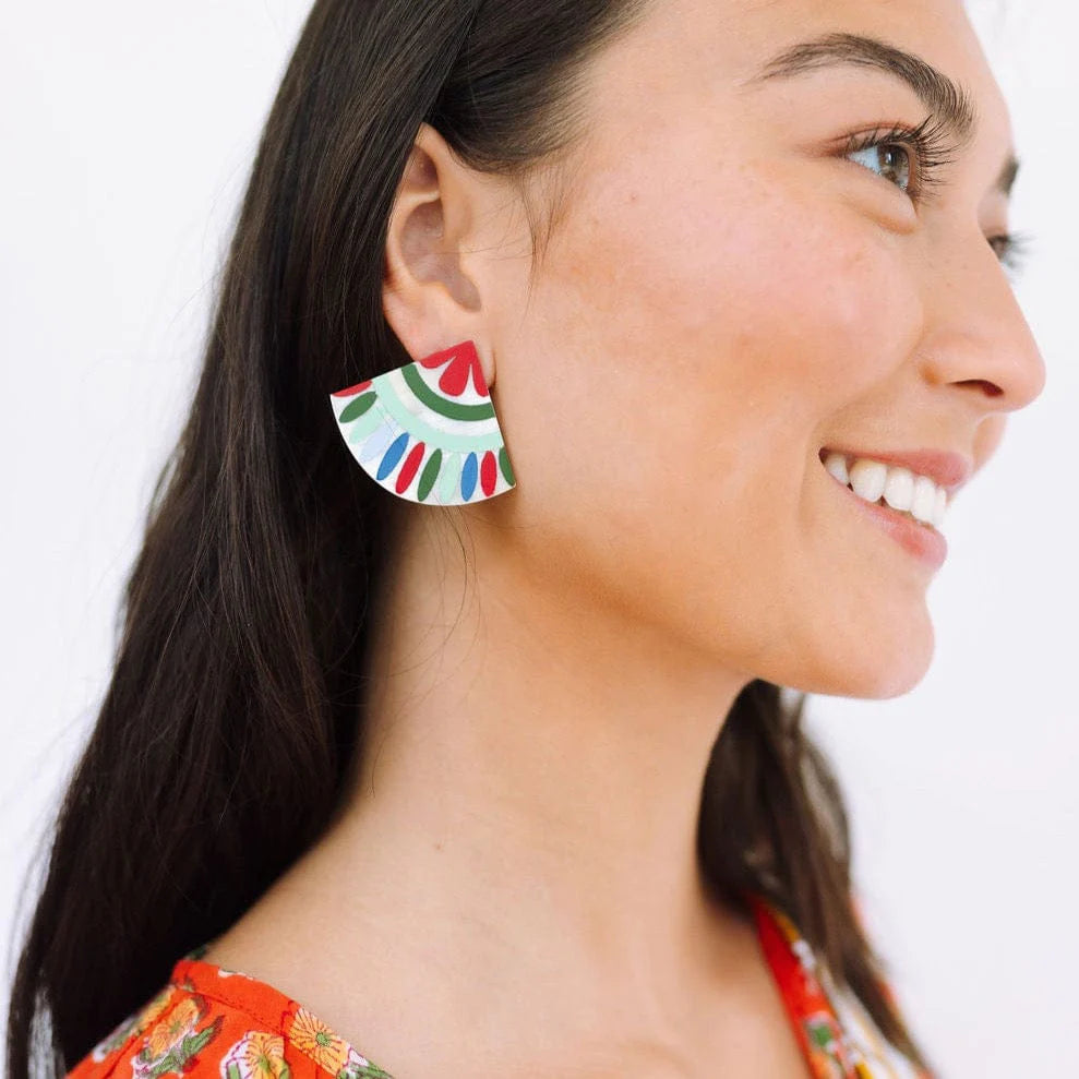 Fa la la Fan Tile Earrings**FINAL SALE**