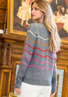 Zig-Zag Stripe Sweater- Charcoal