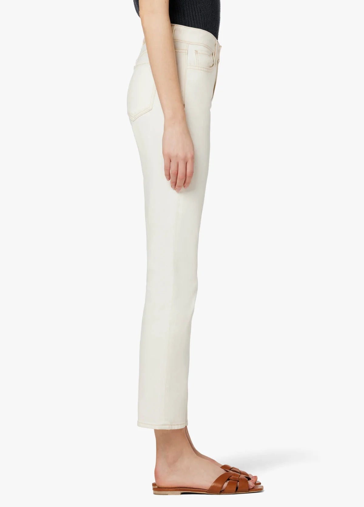 The Lara Mid Rise Cigarette Ankle- Milk