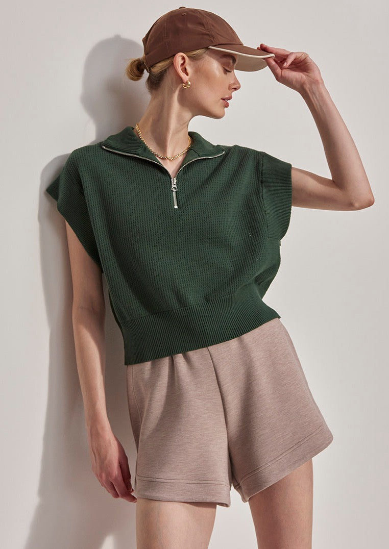 Fulton Cropped Knit- Forest Glade