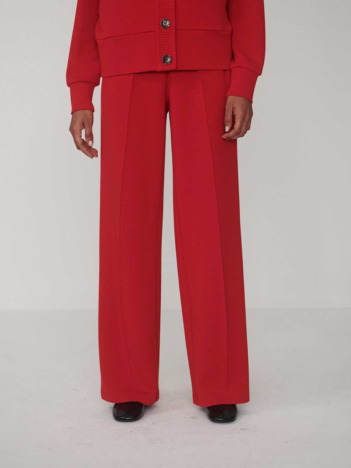 The Wide Leg Pant 30"- Red Marl