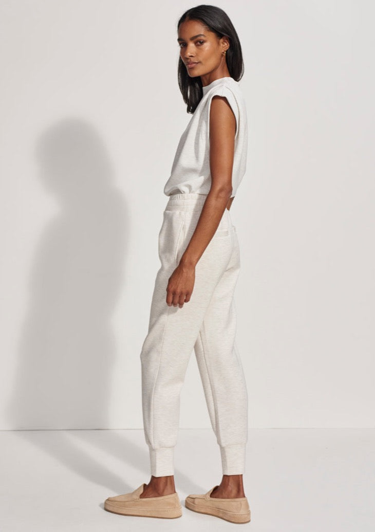 The Slim Cuff Pant 25"- Ivory Marl