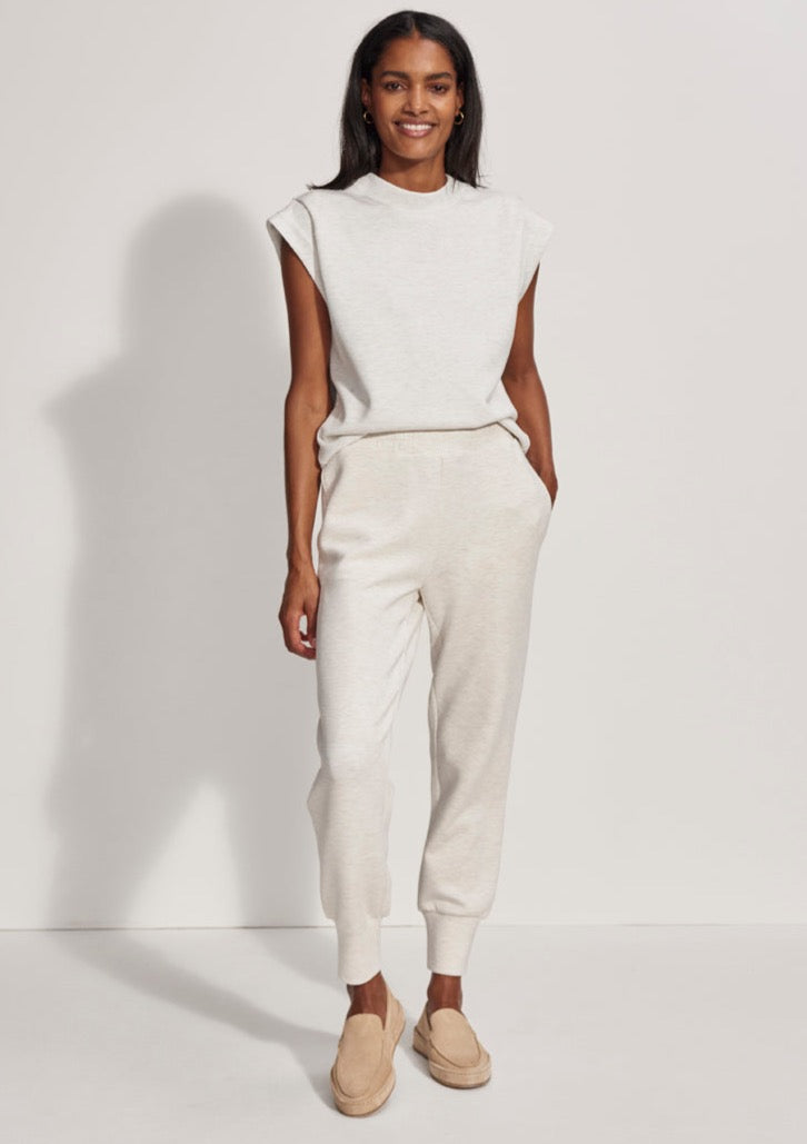 The Slim Cuff Pant 25"- Ivory Marl