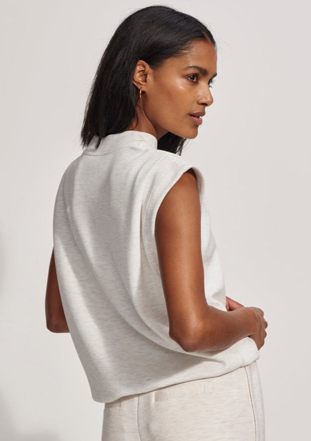 Otis Sleeveless Sweatshirt- Ivory Marl