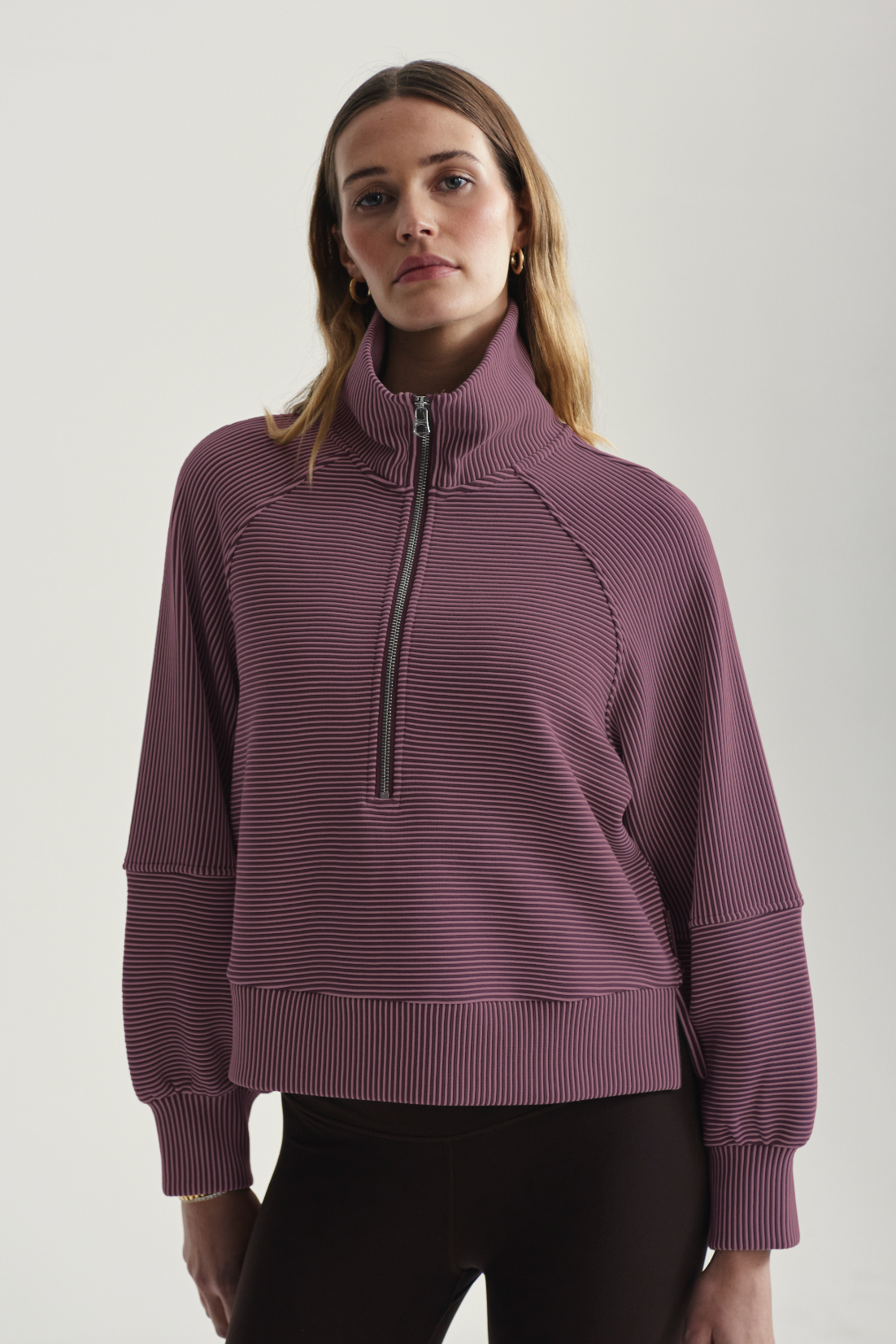 Milano Half Zip Sweatshirt- Sassafrass/ Wistful Mauve