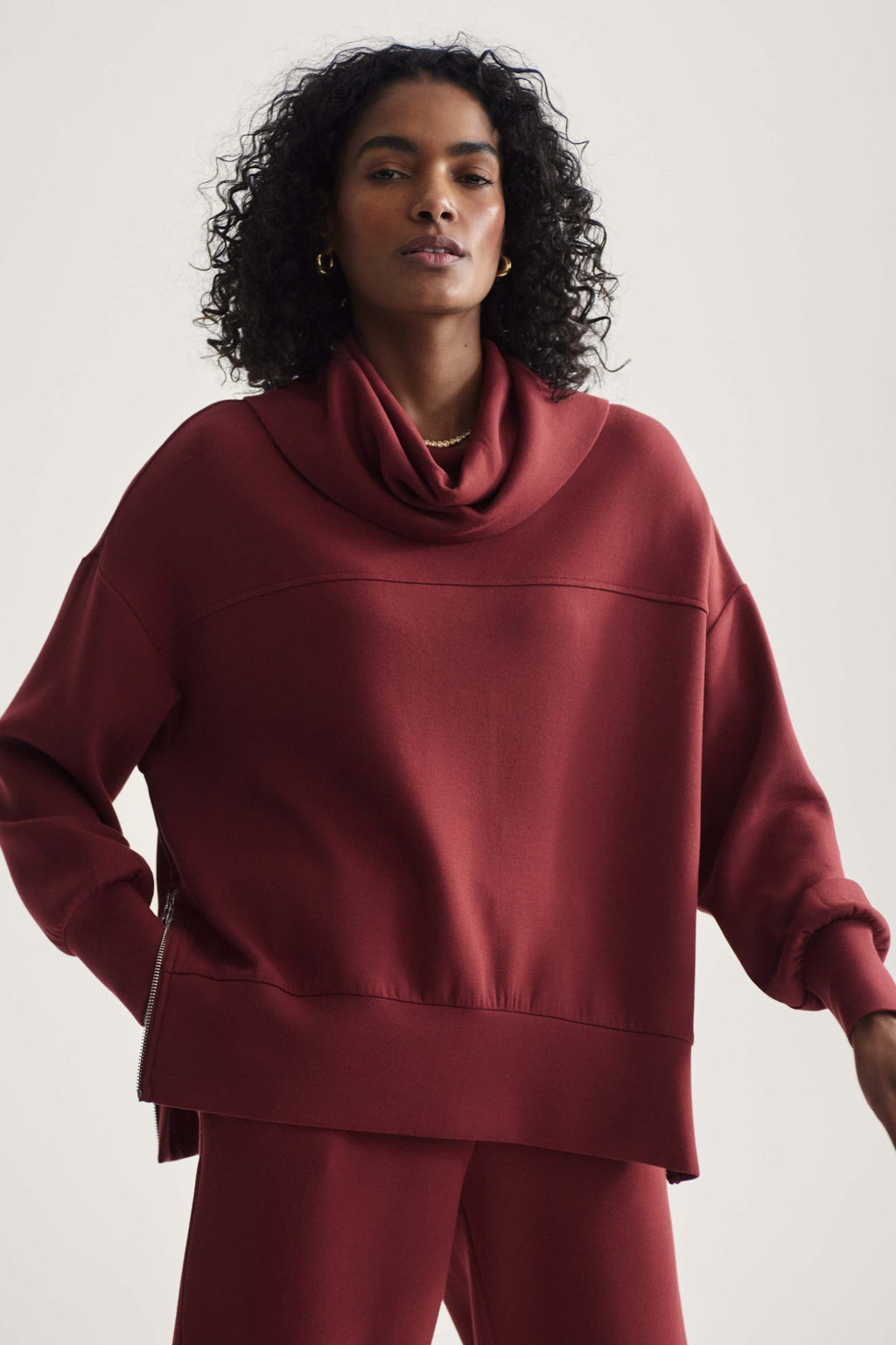 Priya Longline Sweatshirt—Russett Brown