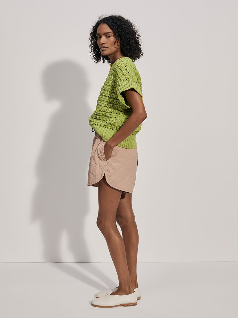 Fillmore Knit Short Sleeve Sweater- Limeade