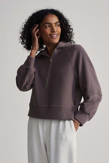 Milano Half Zip Sweatshirt- Cocoa Berry