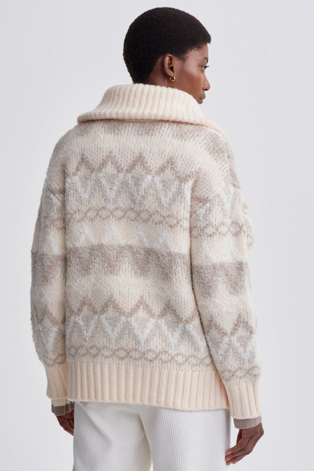 Brooke Fairisle Knit Jacket- Ivory Mountain