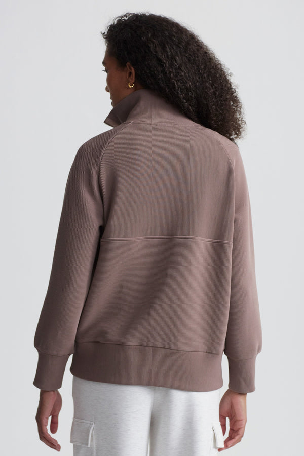 Lismore Half Zip Sweatshirt- Deep Taupe