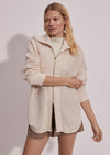 Finn Longline Knit Jacket- Whitecap Grey