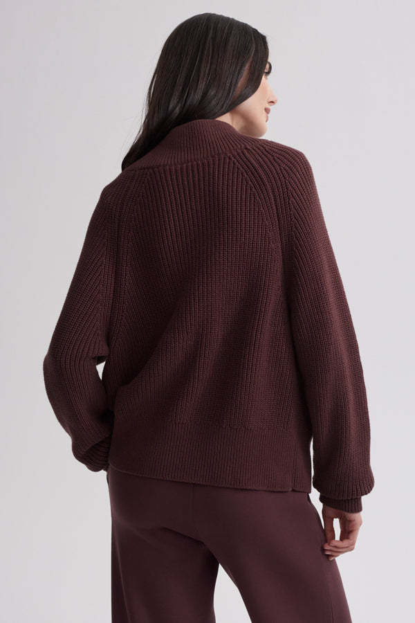 Tessa Knit Jacket- Deep Mahogany