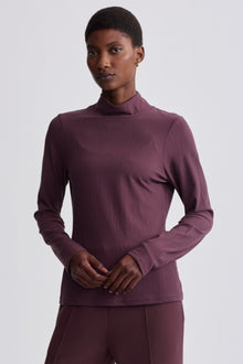 Astrid Fitted Long Sleeve Top- Huckleberry