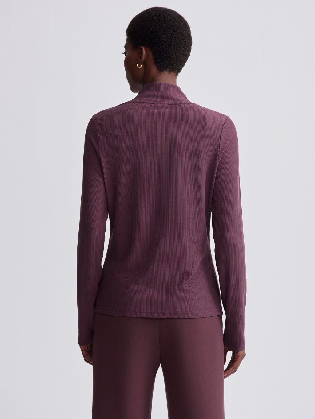 Astrid Fitted Long Sleeve Top- Huckleberry