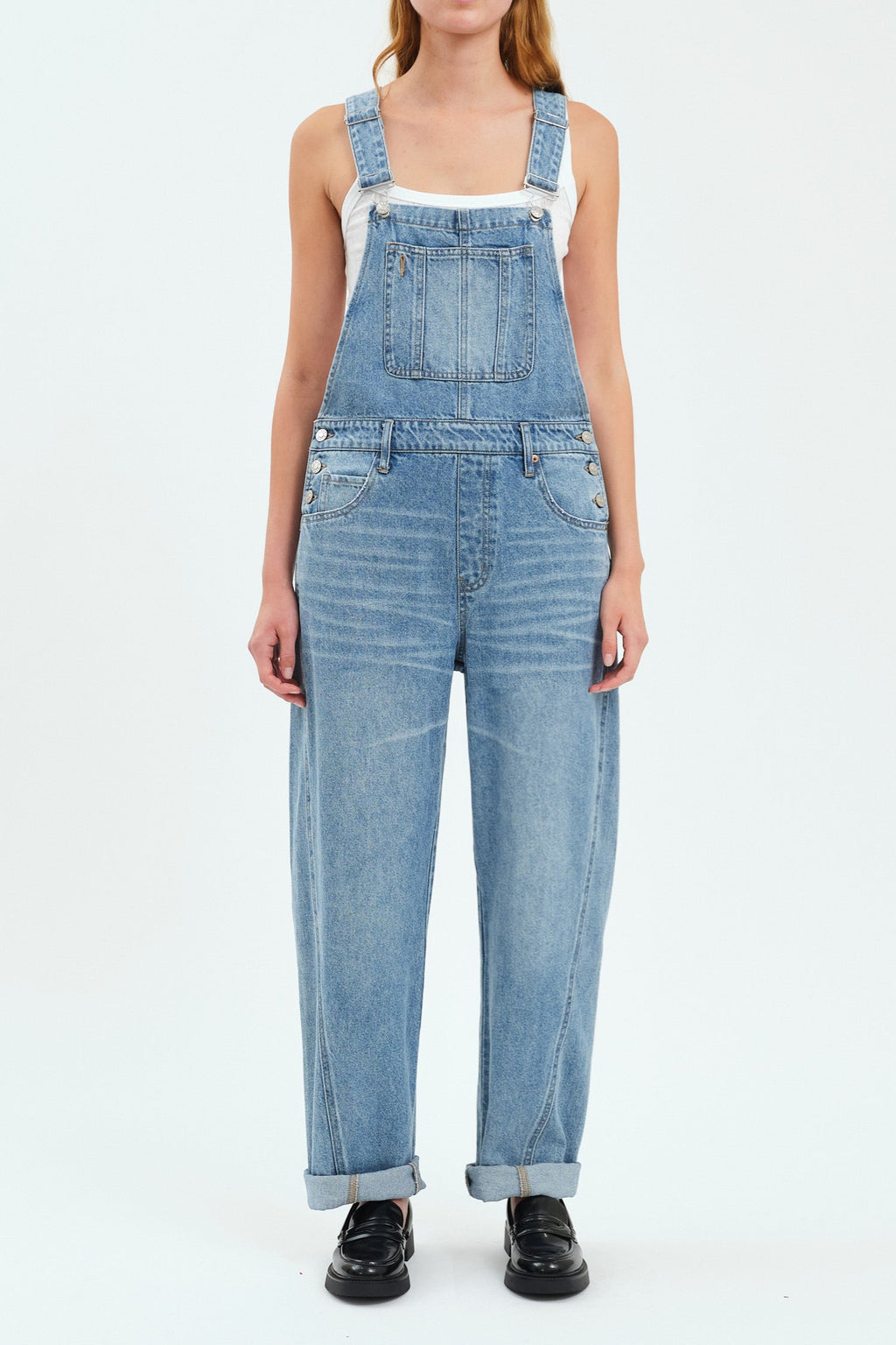 Canyon Barrel Leg Denim Overalls- Plot Twist